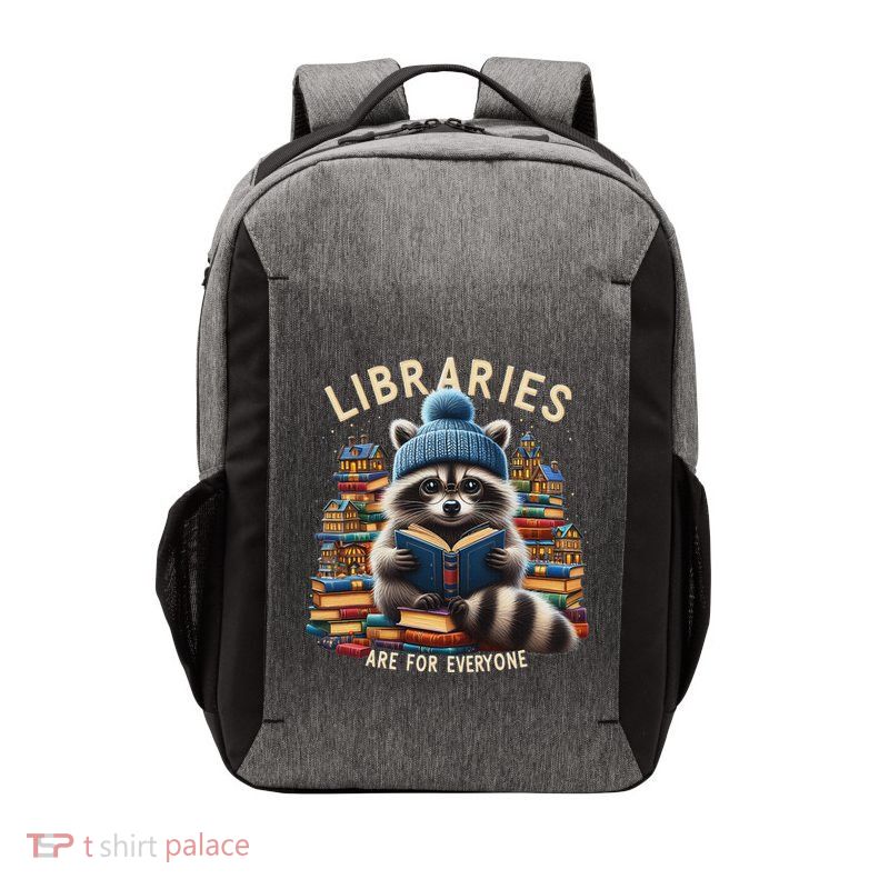 Book Lover Racoon Reading Libraries Are For Everyone Bookish Vector Backpack