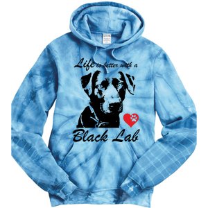 Black Labrador Retriever Life Is Better With Lab Mom Funny Gift Funny Gift Tie Dye Hoodie