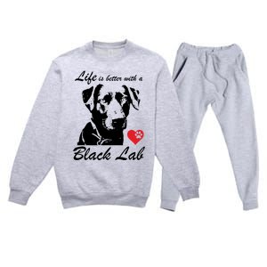 Black Labrador Retriever Life Is Better With Lab Mom Funny Gift Funny Gift Premium Crewneck Sweatsuit Set