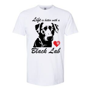 Black Labrador Retriever Life Is Better With Lab Mom Funny Gift Funny Gift Softstyle CVC T-Shirt