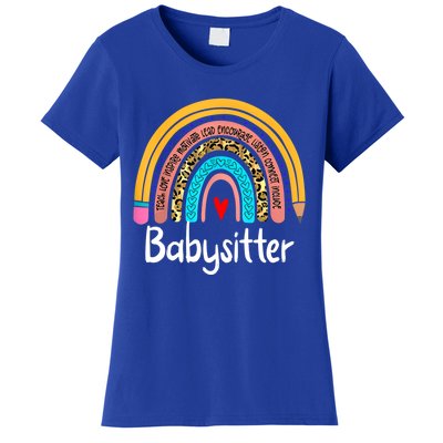 Babysitter Leopard Rainbow Healthcare Doctor Work Gift Women's T-Shirt