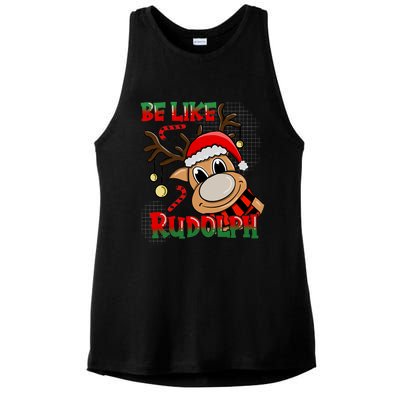 Be Like Rudolph Matching Family Christmas Reindeer Design Ladies PosiCharge Tri-Blend Wicking Tank