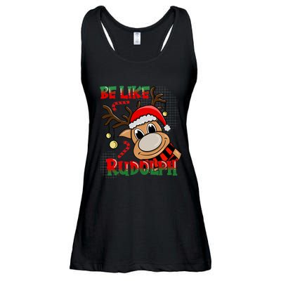 Be Like Rudolph Matching Family Christmas Reindeer Design Ladies Essential Flowy Tank