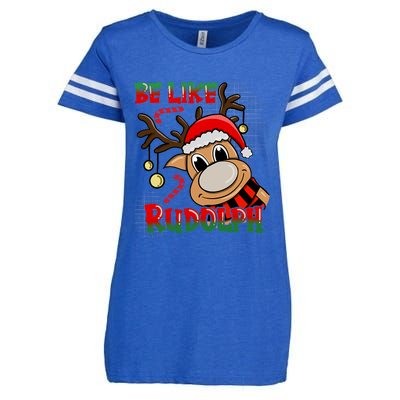 Be Like Rudolph Matching Family Christmas Reindeer Design Enza Ladies Jersey Football T-Shirt