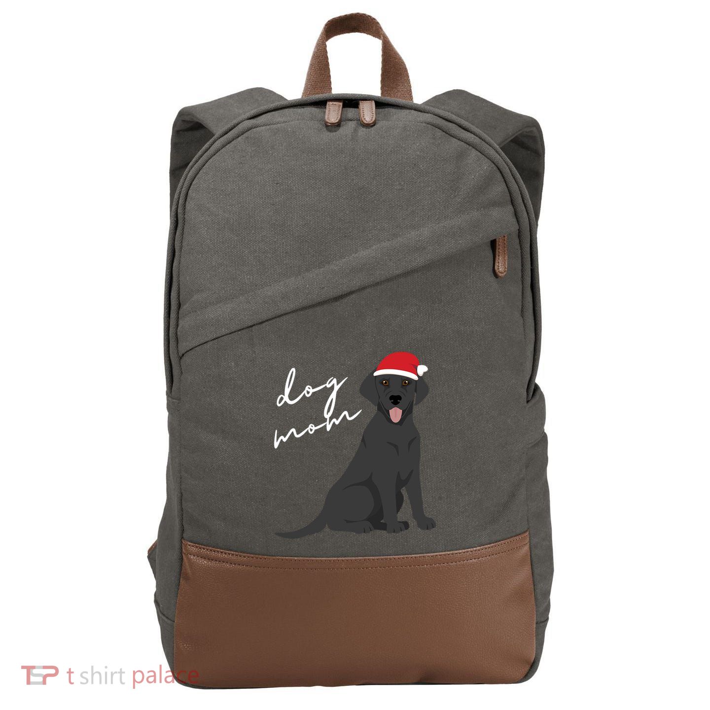Black Labrador Retriever Dog Mom Christmas Funny Gift Cotton Canvas Backpack