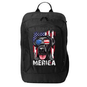 Black Labrador Retriever 4th Of July Merica Usa Flag Lab Dog City Backpack