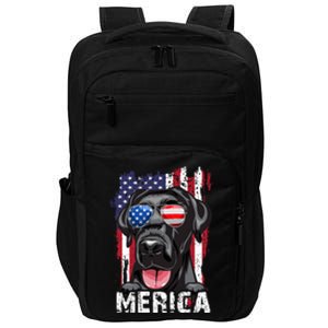 Black Labrador Retriever 4th Of July Merica Usa Flag Lab Dog Impact Tech Backpack