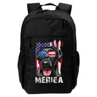 Black Labrador Retriever 4th Of July Merica Usa Flag Lab Dog Daily Commute Backpack