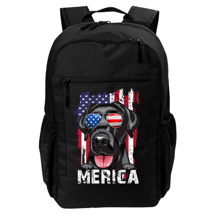 Black Labrador Retriever 4th Of July Merica Usa Flag Lab Dog Daily Commute Backpack