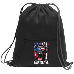 Black Labrador Retriever 4th Of July Merica Usa Flag Lab Dog Sweatshirt Cinch Pack Bag