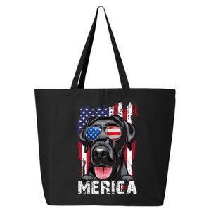 Black Labrador Retriever 4th Of July Merica Usa Flag Lab Dog 25L Jumbo Tote