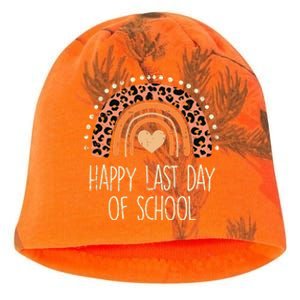 Boho Leopard Rainbow Happy Last Day Of School Teacher Women Kati - Camo Knit Beanie