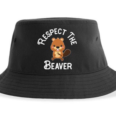 Beaver Lover Respect The Beaver Sustainable Bucket Hat