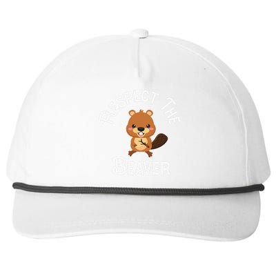 Beaver Lover Respect The Beaver Snapback Five-Panel Rope Hat