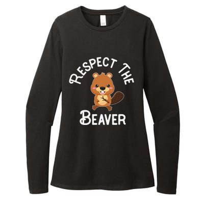 Beaver Lover Respect The Beaver Womens CVC Long Sleeve Shirt