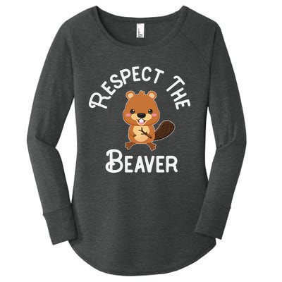 Beaver Lover Respect The Beaver Women's Perfect Tri Tunic Long Sleeve Shirt