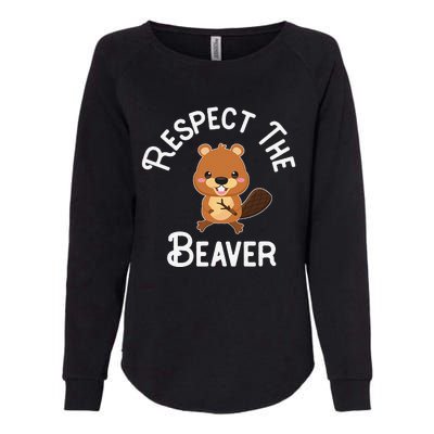 Beaver Lover Respect The Beaver Womens California Wash Sweatshirt