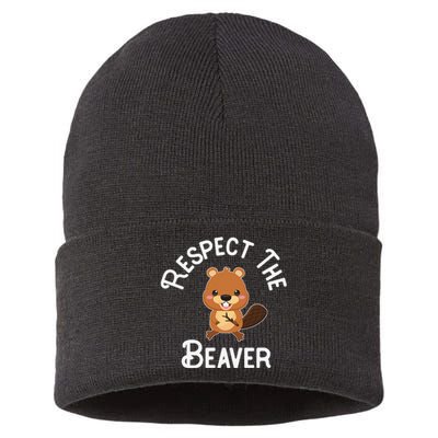 Beaver Lover Respect The Beaver Sustainable Knit Beanie