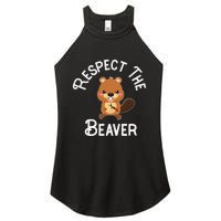 Beaver Lover Respect The Beaver Women's Perfect Tri Rocker Tank