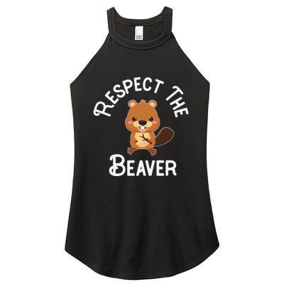 Beaver Lover Respect The Beaver Women's Perfect Tri Rocker Tank