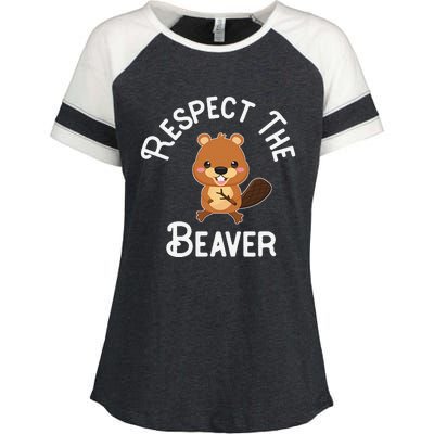 Beaver Lover Respect The Beaver Enza Ladies Jersey Colorblock Tee