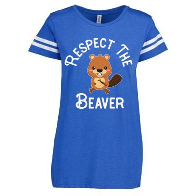 Beaver Lover Respect The Beaver Enza Ladies Jersey Football T-Shirt