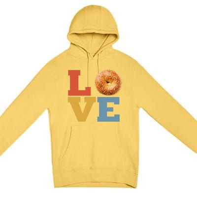 Bagel Love Retro Vibes Bagel Lovers Favorite Weekend Brunch Premium Pullover Hoodie