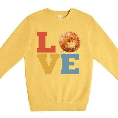 Bagel Love Retro Vibes Bagel Lovers Favorite Weekend Brunch Premium Crewneck Sweatshirt