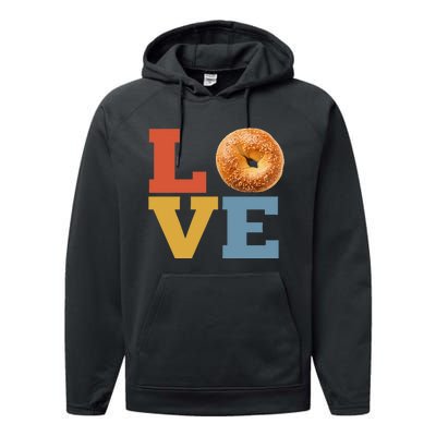 Bagel Love Retro Vibes Bagel Lovers Favorite Weekend Brunch Performance Fleece Hoodie