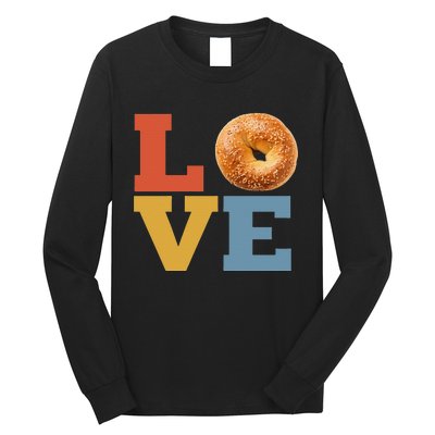 Bagel Love Retro Vibes Bagel Lovers Favorite Weekend Brunch Long Sleeve Shirt