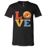 Bagel Love Retro Vibes Bagel Lovers Favorite Weekend Brunch V-Neck T-Shirt