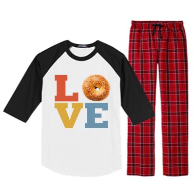 Bagel Love Retro Vibes Bagel Lovers Favorite Weekend Brunch Raglan Sleeve Pajama Set