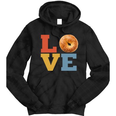 Bagel Love Retro Vibes Bagel Lovers Favorite Weekend Brunch Tie Dye Hoodie