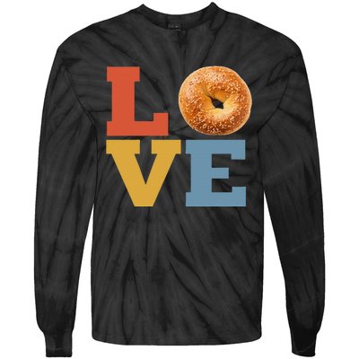 Bagel Love Retro Vibes Bagel Lovers Favorite Weekend Brunch Tie-Dye Long Sleeve Shirt