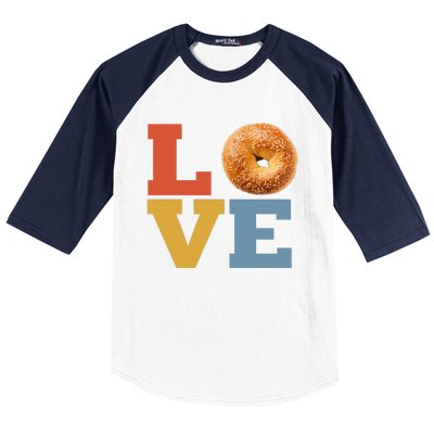 Bagel Love Retro Vibes Bagel Lovers Favorite Weekend Brunch Baseball Sleeve Shirt