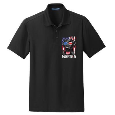 Black Labrador Retriever 4th Of July Merica Usa Flag Lab Dog Dry Zone Grid Polo