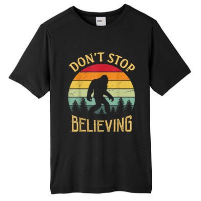 Bigfoot Lovers Retro Vintage DonT Stop Believing Bigfoot Tall Fusion ChromaSoft Performance T-Shirt