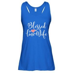 Blessed Linewife Red White Plaid Heart Line Wife Gift Ladies Essential Flowy Tank