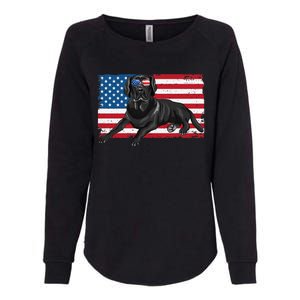 Black Labrador Retriever Black Lab Dad Mom American Flag Dog Womens California Wash Sweatshirt