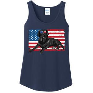 Black Labrador Retriever Black Lab Dad Mom American Flag Dog Ladies Essential Tank