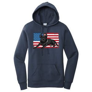 Black Labrador Retriever Black Lab Dad Mom American Flag Dog Women's Pullover Hoodie