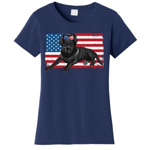 Black Labrador Retriever Black Lab Dad Mom American Flag Dog Women's T-Shirt