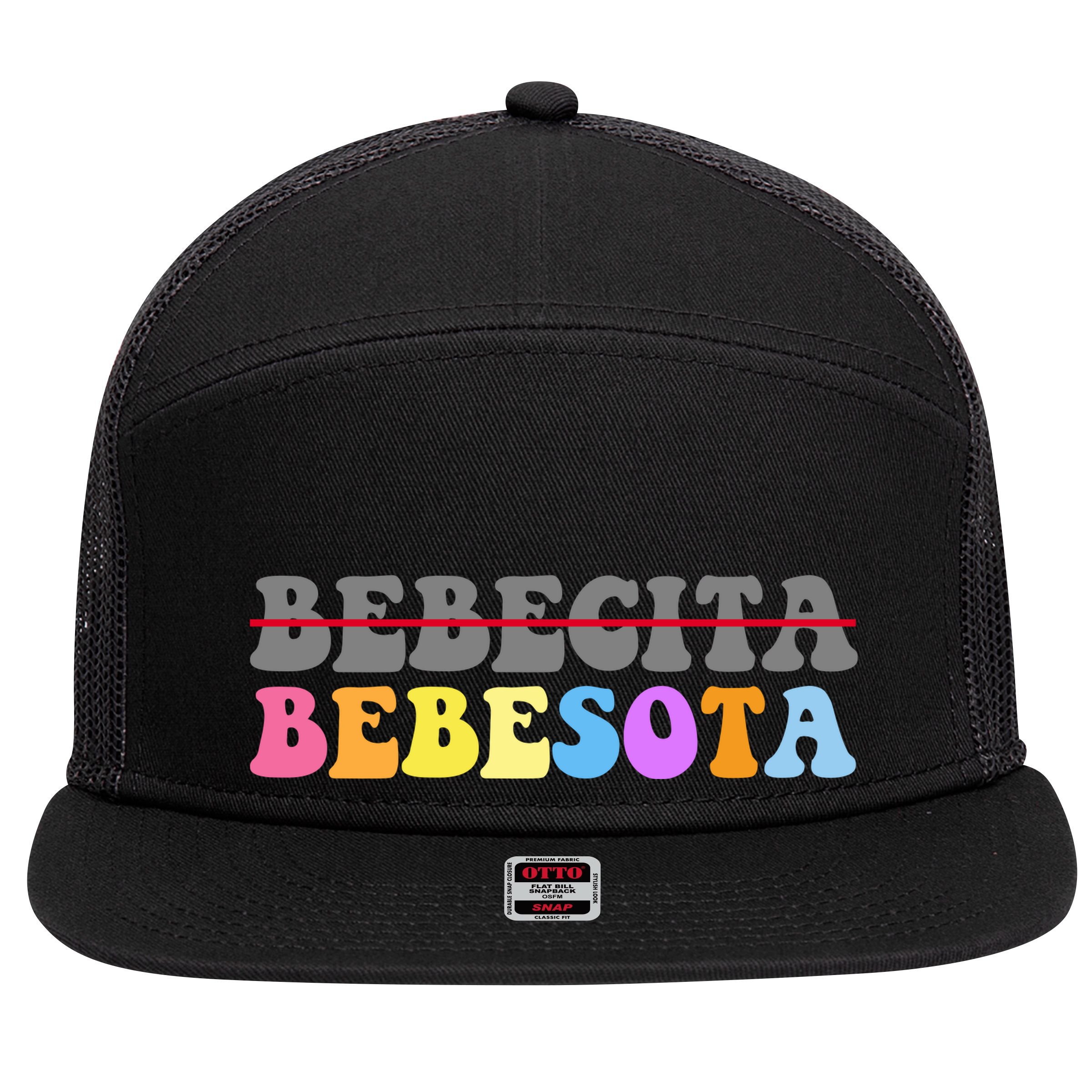 Bebesota Latina Retro 7 Panel Mesh Trucker Snapback Hat