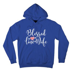 Blessed Linewife Red White Plaid Heart Line Wife Gift Hoodie