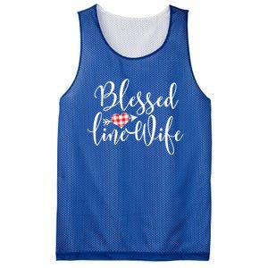 Blessed Linewife Red White Plaid Heart Line Wife Gift Mesh Reversible Basketball Jersey Tank