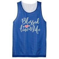 Blessed Linewife Red White Plaid Heart Line Wife Gift Mesh Reversible Basketball Jersey Tank