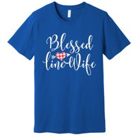 Blessed Linewife Red White Plaid Heart Line Wife Gift Premium T-Shirt