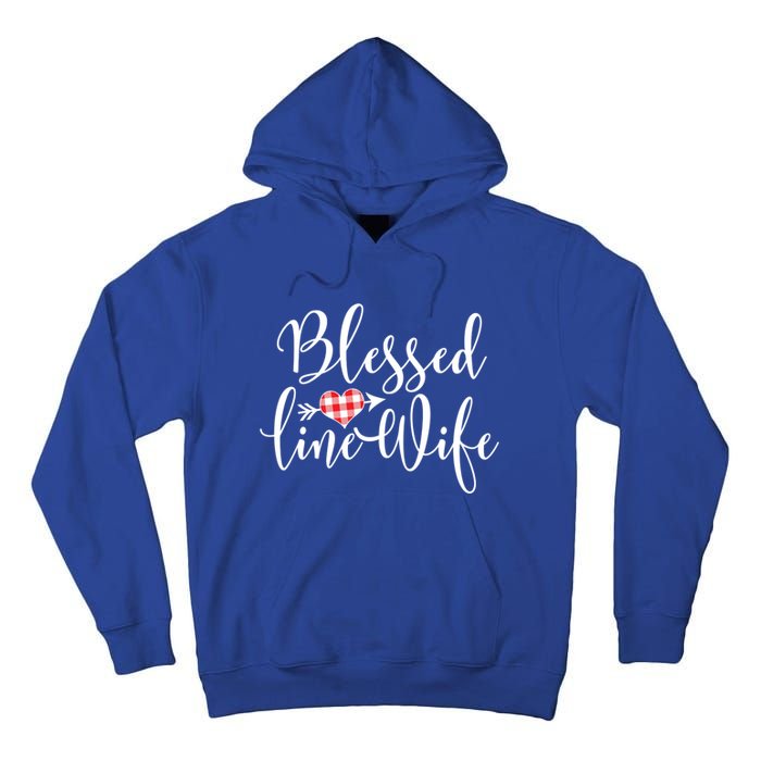 Blessed Linewife Red White Plaid Heart Line Wife Gift Tall Hoodie