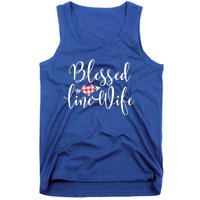 Blessed Linewife Red White Plaid Heart Line Wife Gift Tank Top