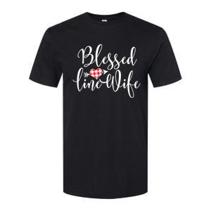 Blessed Linewife Red White Plaid Heart Line Wife Gift Softstyle CVC T-Shirt